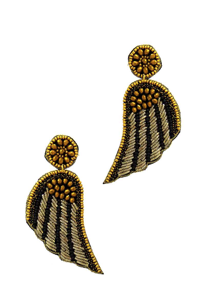 Gold earring — Fashion Modern Wing Patch Drop Earring