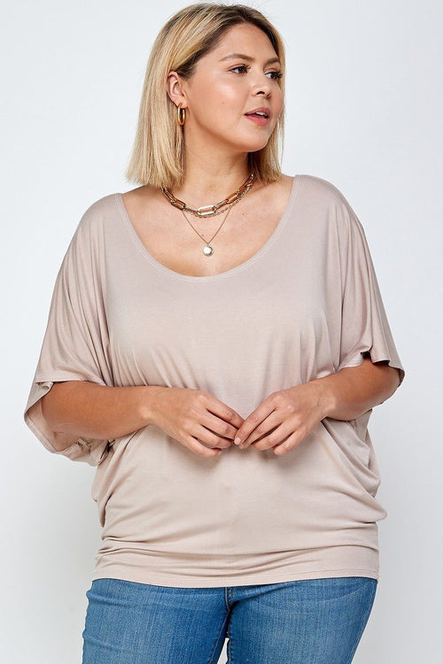 Blair flowy knit top in rayon spandex blend – front view