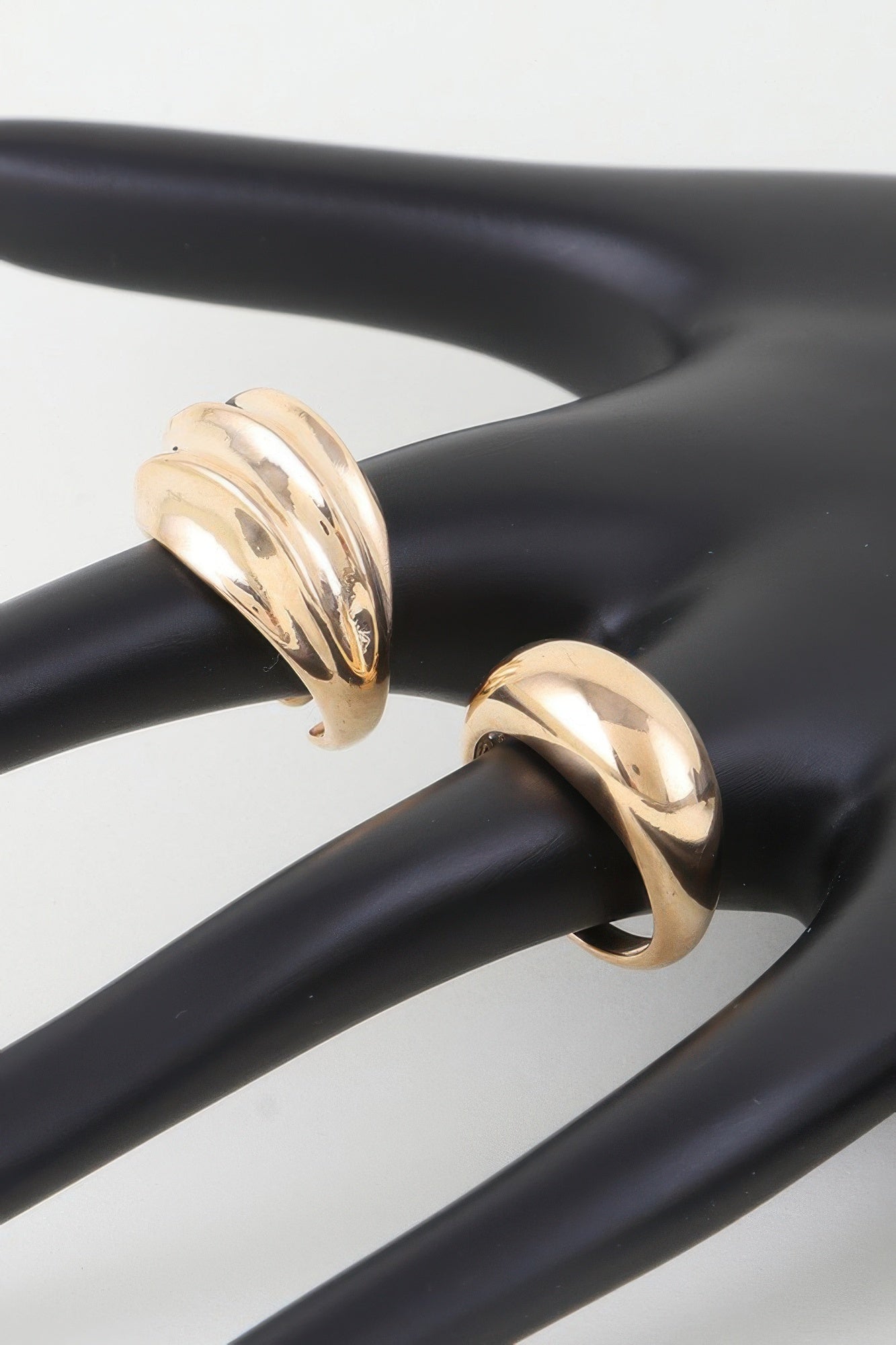 Silver duo rings — Shiny Swirl Duo Rings