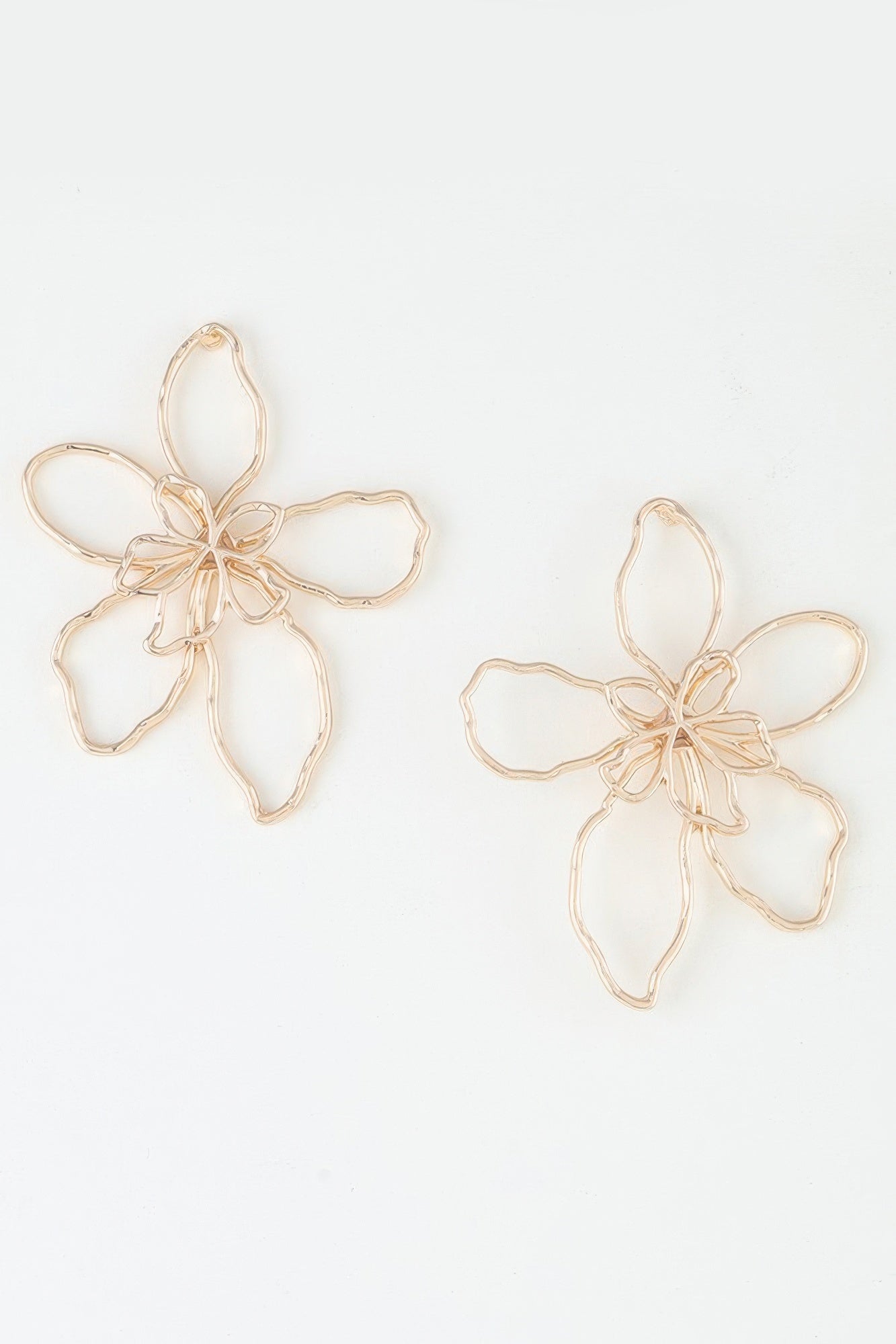 Silver earrings — Delicate Abstract Flower Earrings
