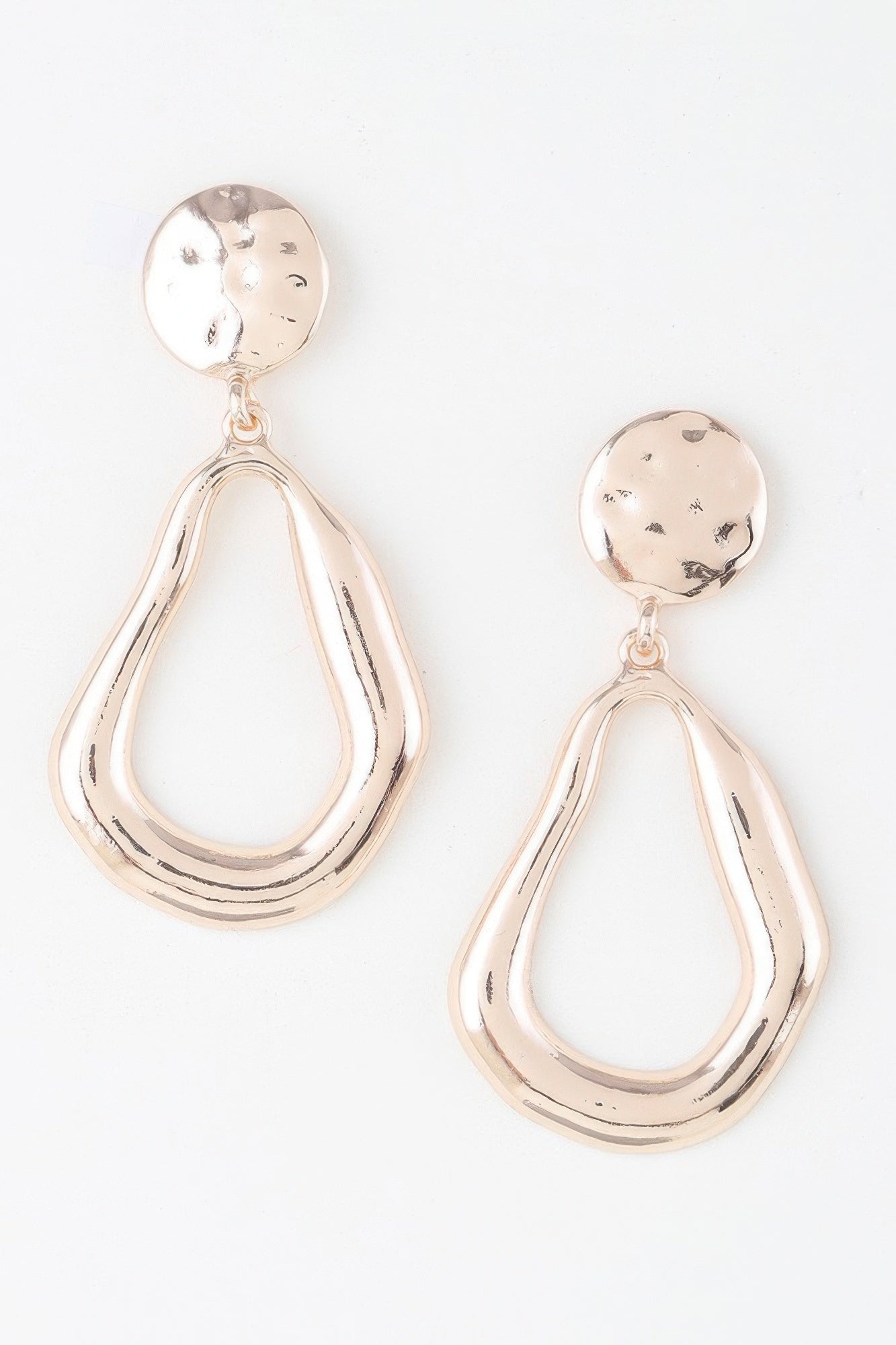 Silver teardrop earrings — Abstract Shiny Teardrop Earrings