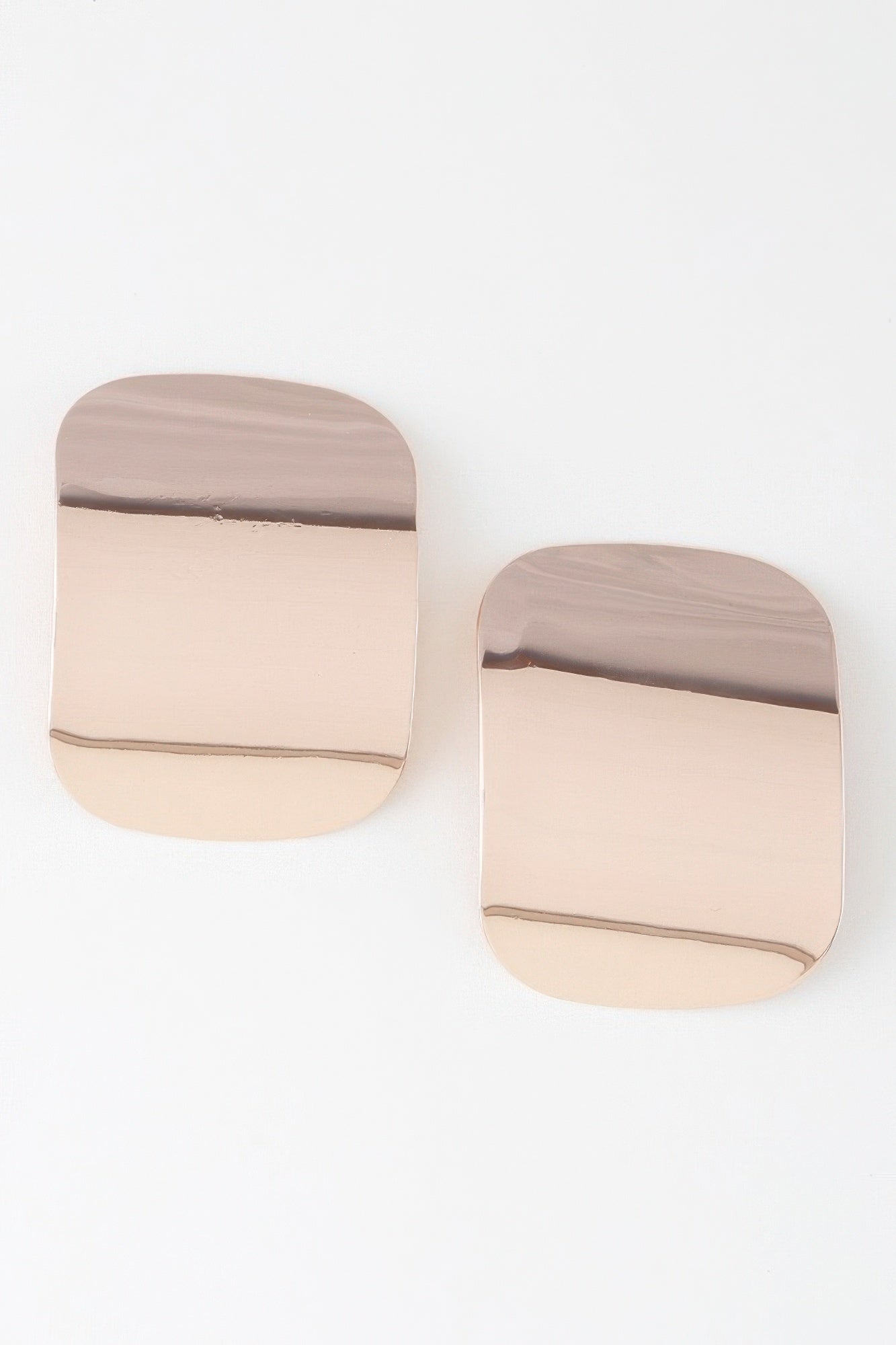 Gold earrings — Modern Shiny Plate Earrings