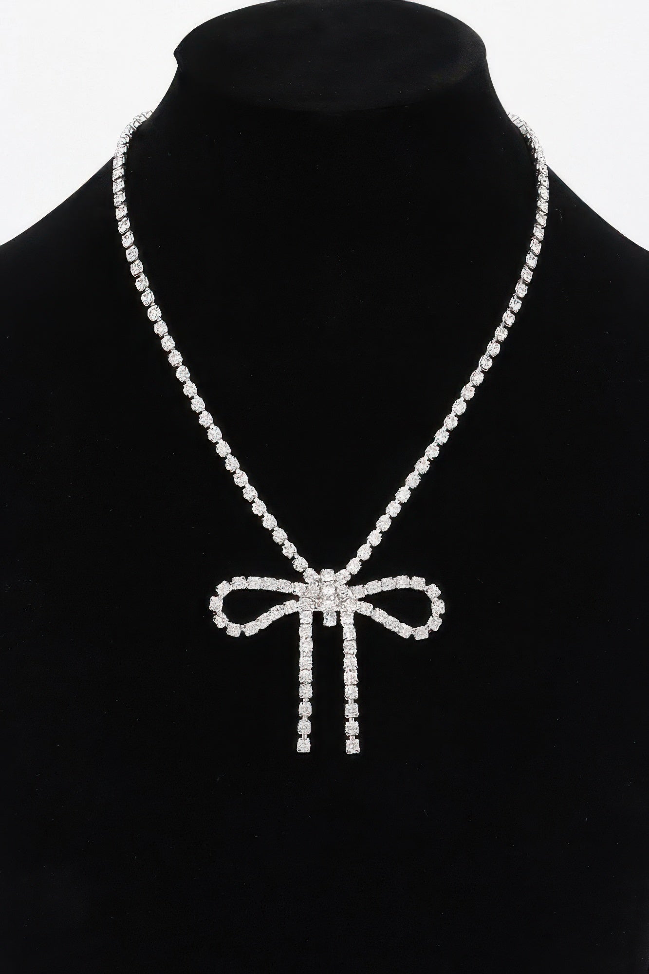 Gold clear necklace — Rhinestone Necklace