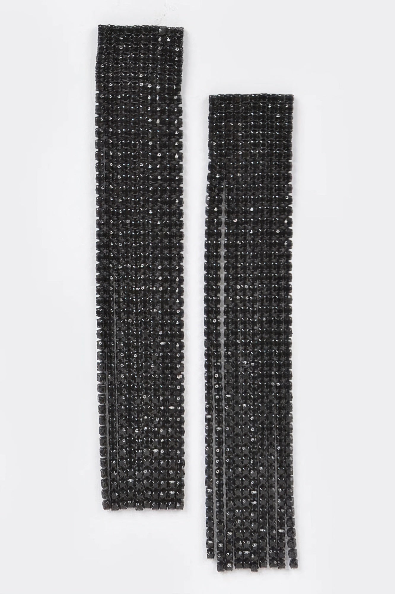 Black earrings — Rhinestone Curtain Drop Earrings