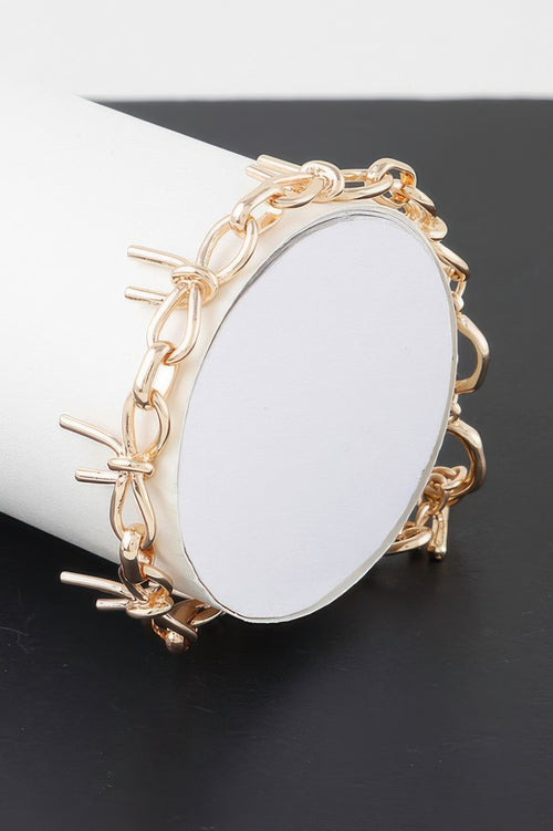 Gold bracelet — Bow Chain Bracelet