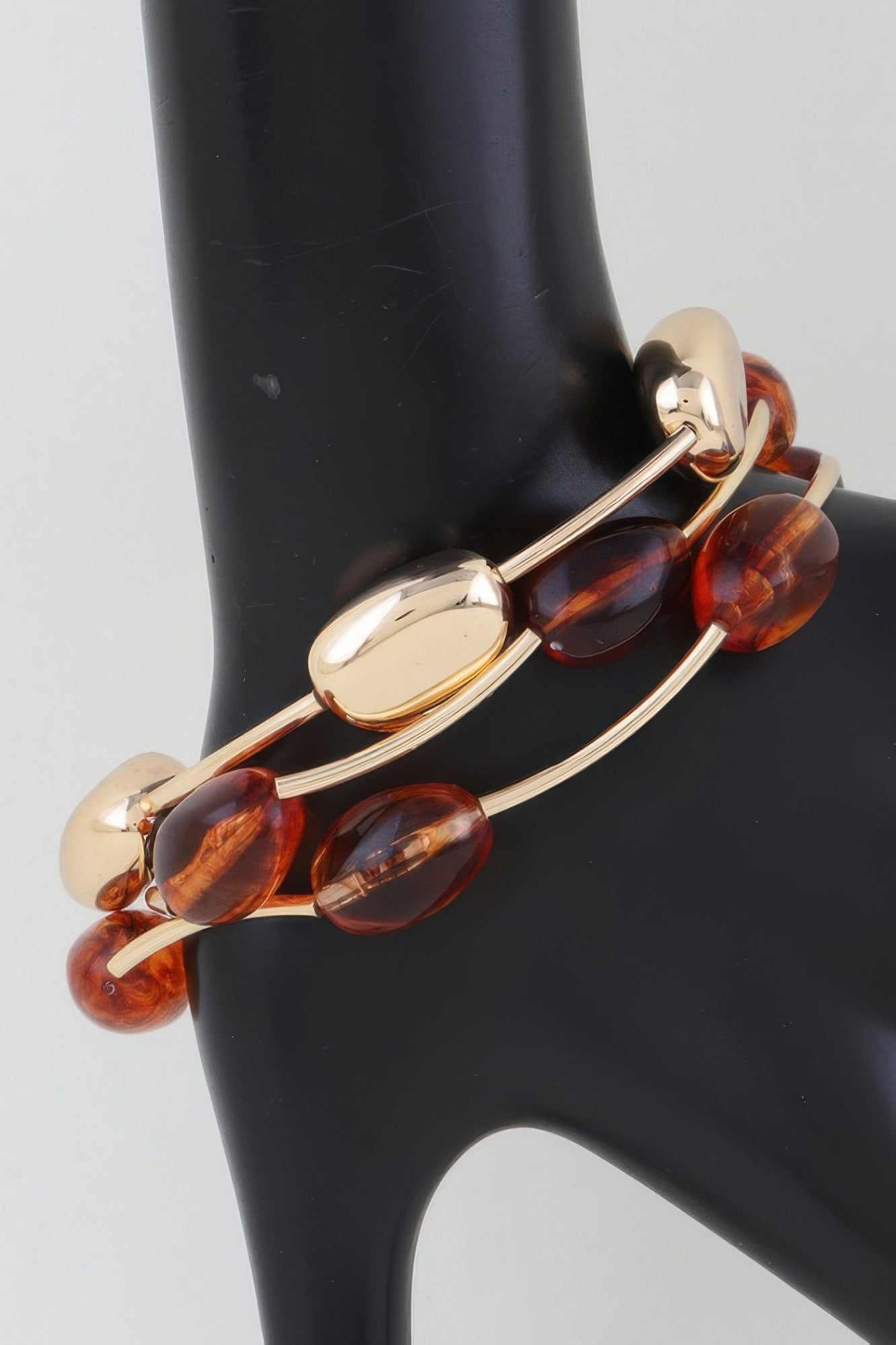 Gold Brown bracelet — Multi Stone Beaded Bracelet