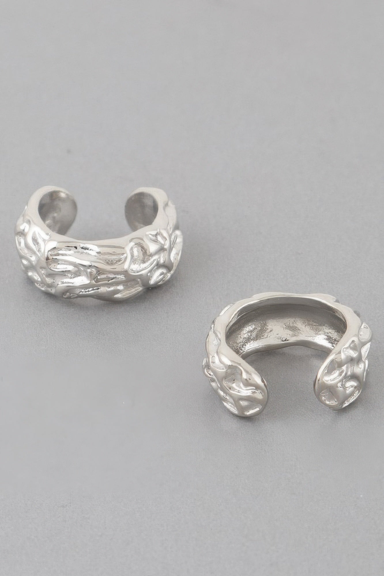 Gold earrings — Abstract Ripple Hoop Earrings