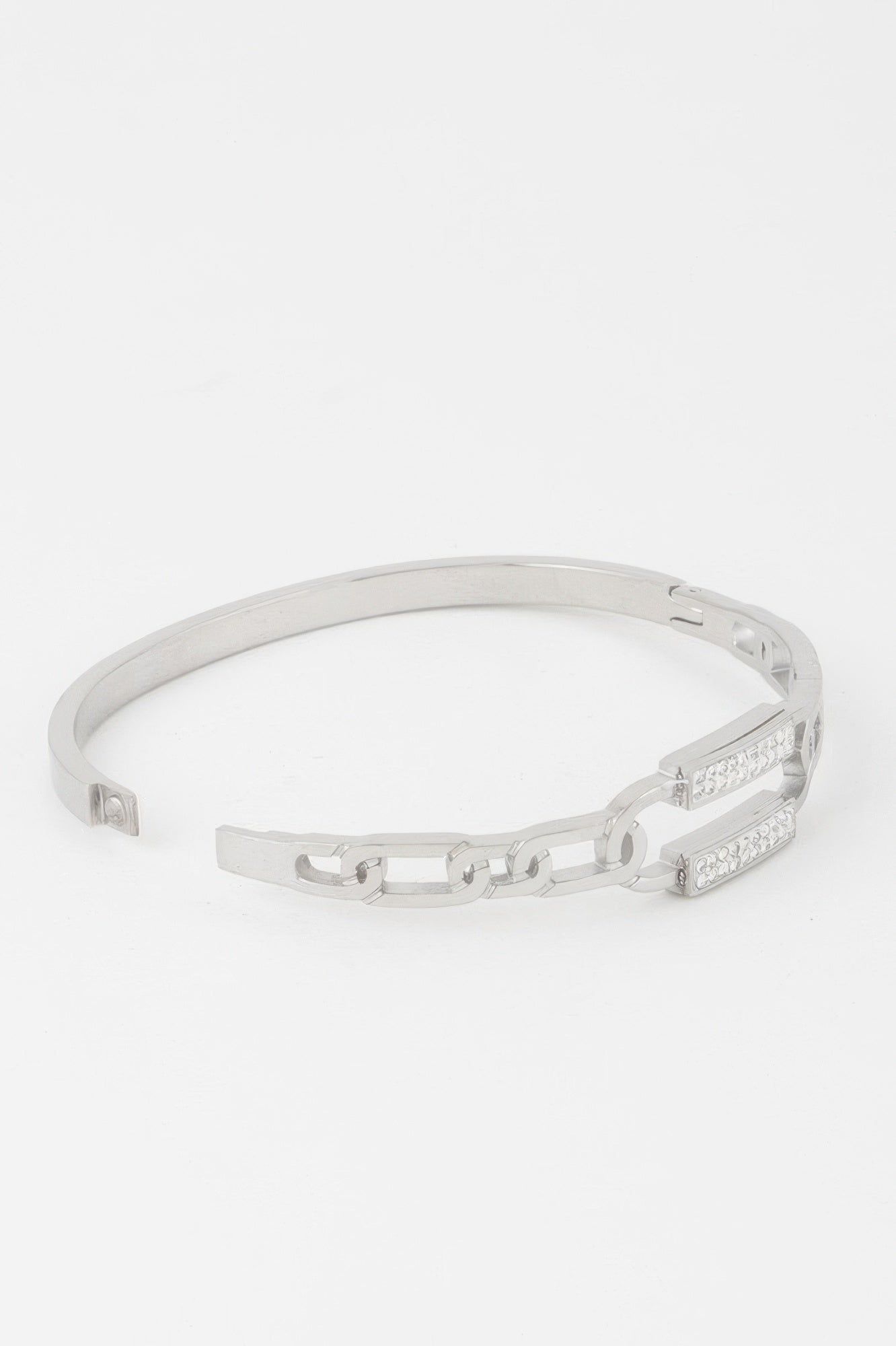 Gold clear bracelet — Jeweled Curb Chain Clasp Bracelet