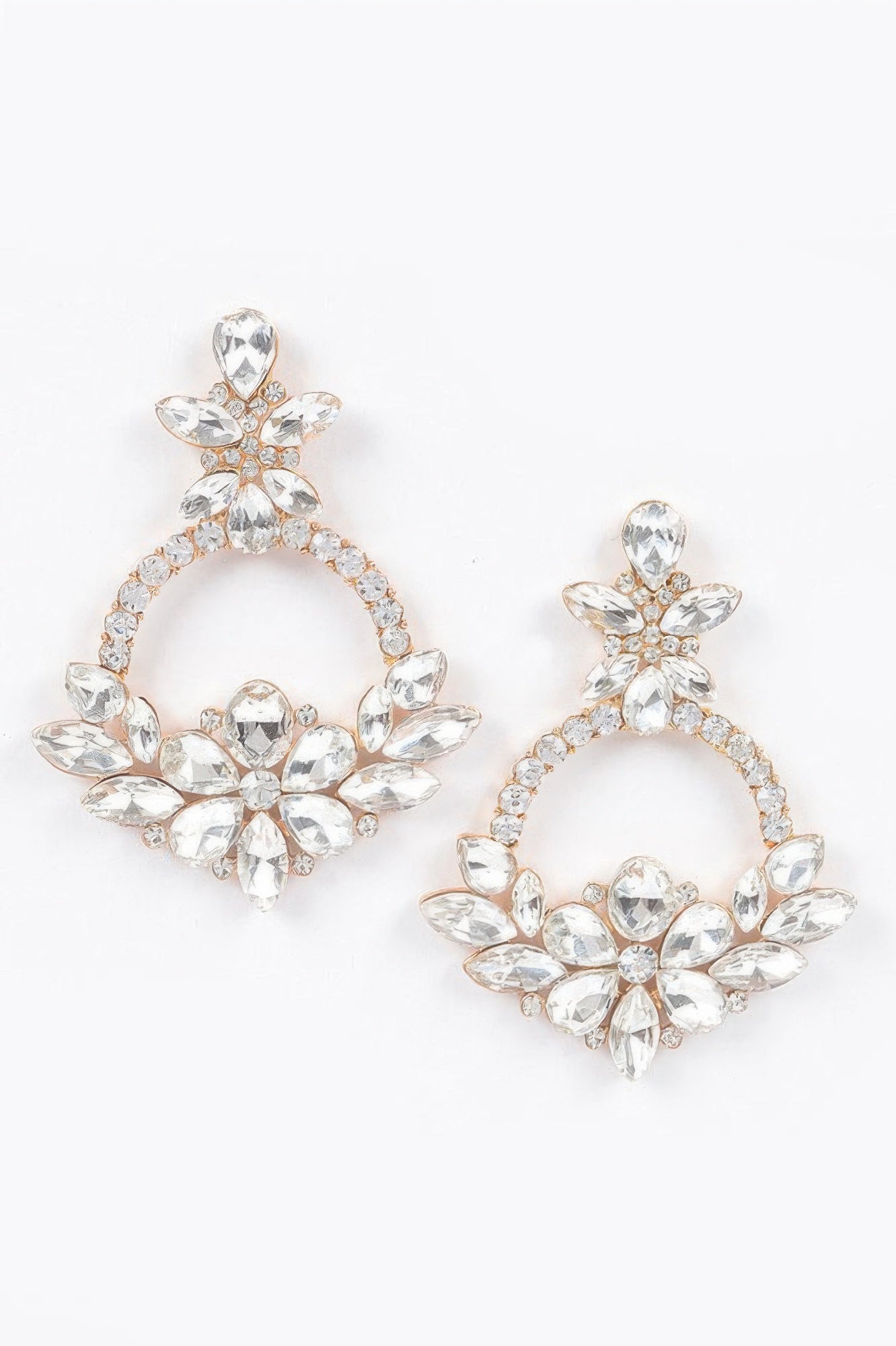 Clear Silver rhinestone earring — Rhinestone Earring