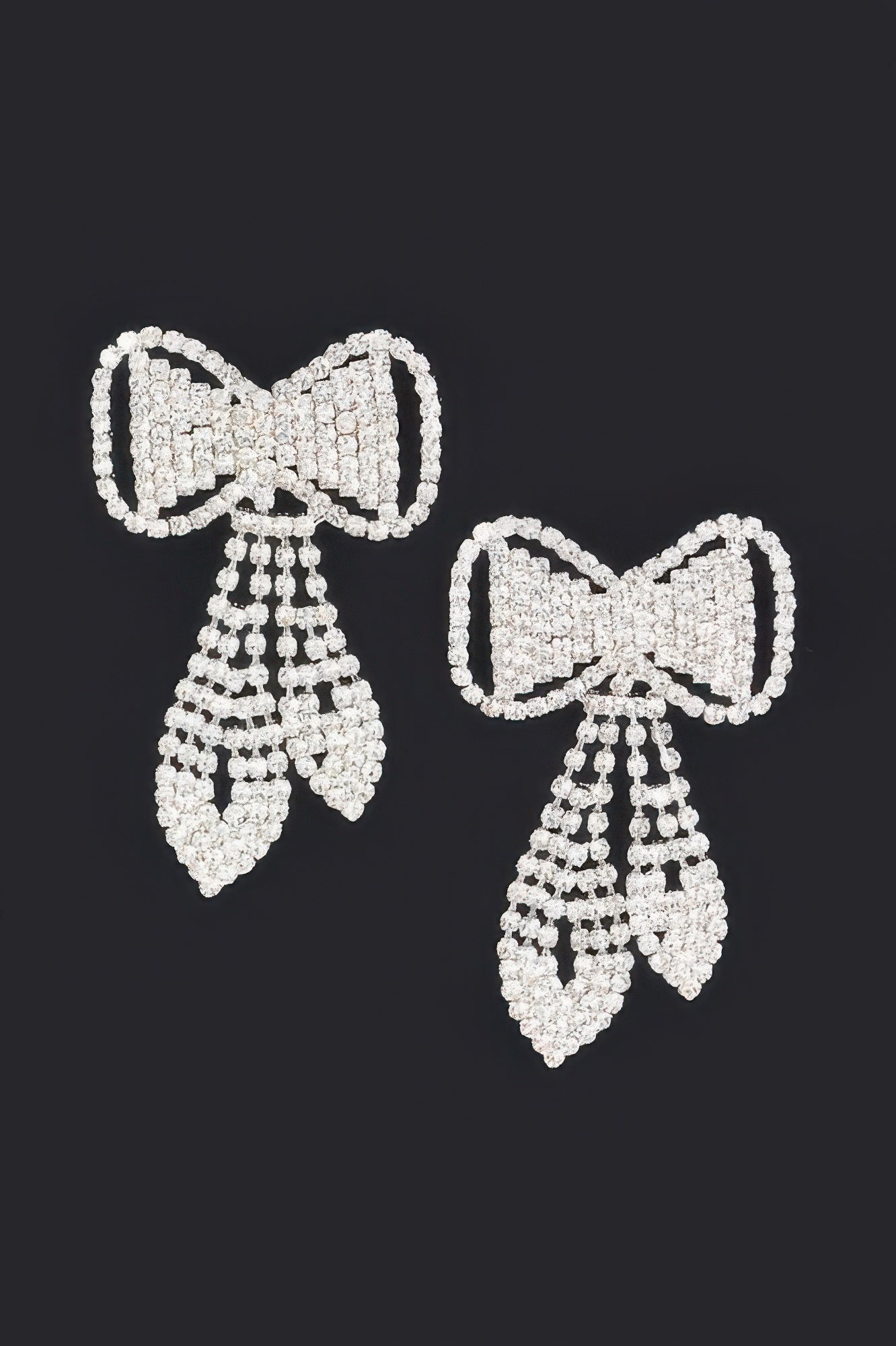 Gold Clear earring — Rhinestone Bow Earring