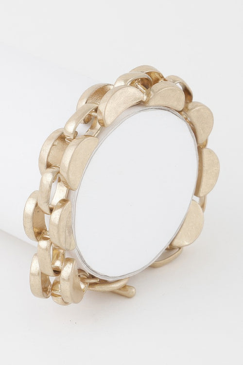 W Silver bracelet — Arch Link Chain Bracelet