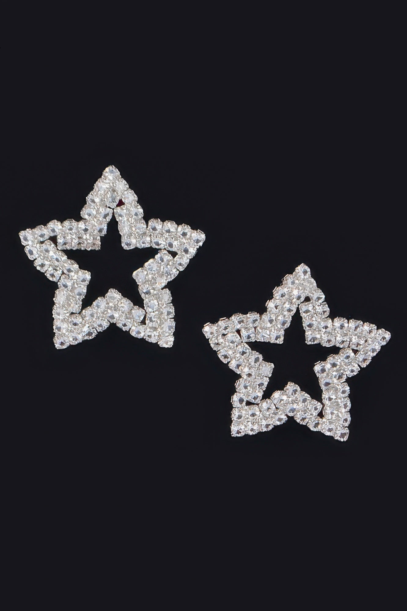 Gold star shape rhinestone stud earrings — Star Shape Rhinestone Stud Earrings