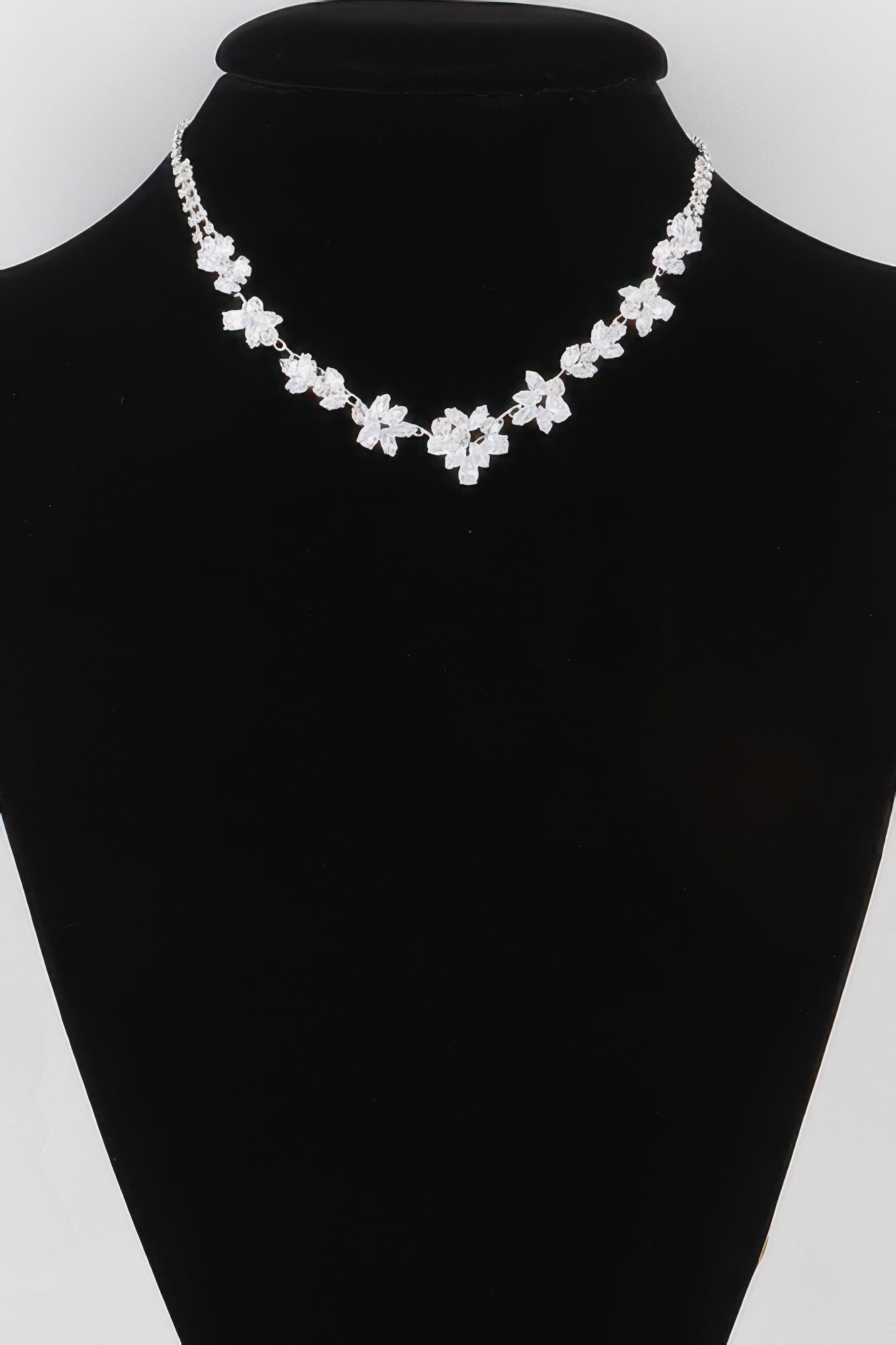 Gold Clear charm necklace — Crystal Flower Charm Necklace