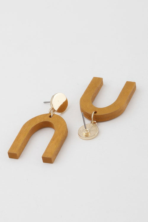 Gold Natural earrings — Arch Block Drop Earrings