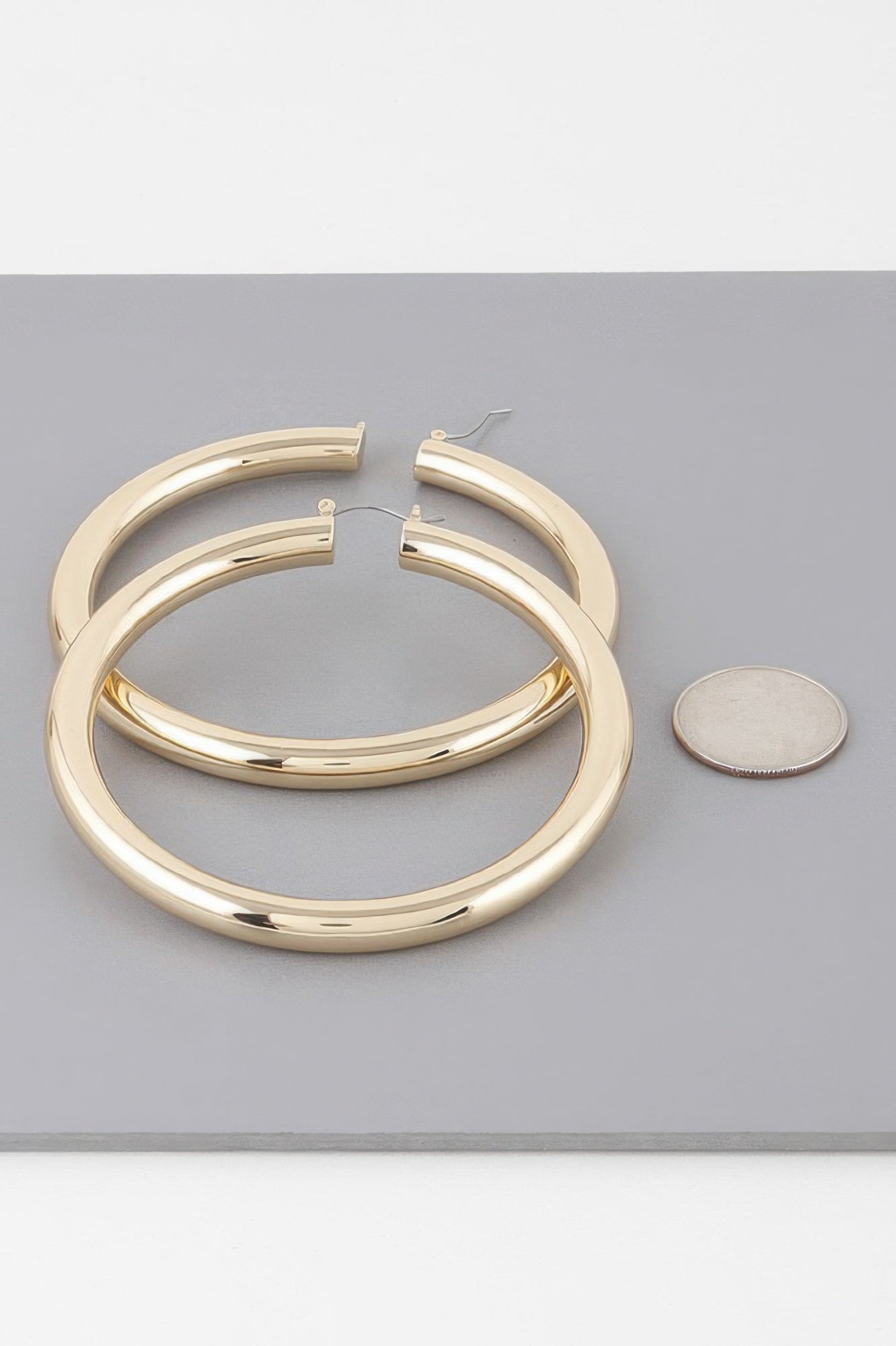 Silver earrings — Shiny Hoop Earrings