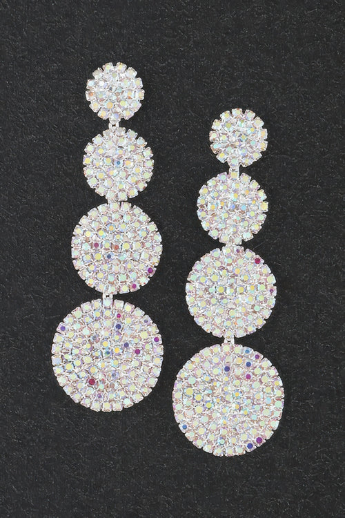 Silver Ab bedazzled disco ball drop earrings — Bedazzled Disco Ball Drop Earrings