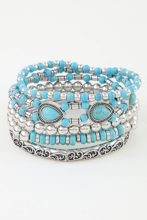 Turquoise beaded bracelet — Antique Teardrop Beaded Bracelet
