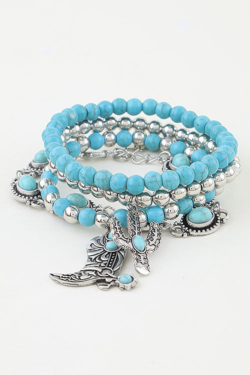 Turquoise bracelet — Antique Cowboy Boot Beaded Bracelet