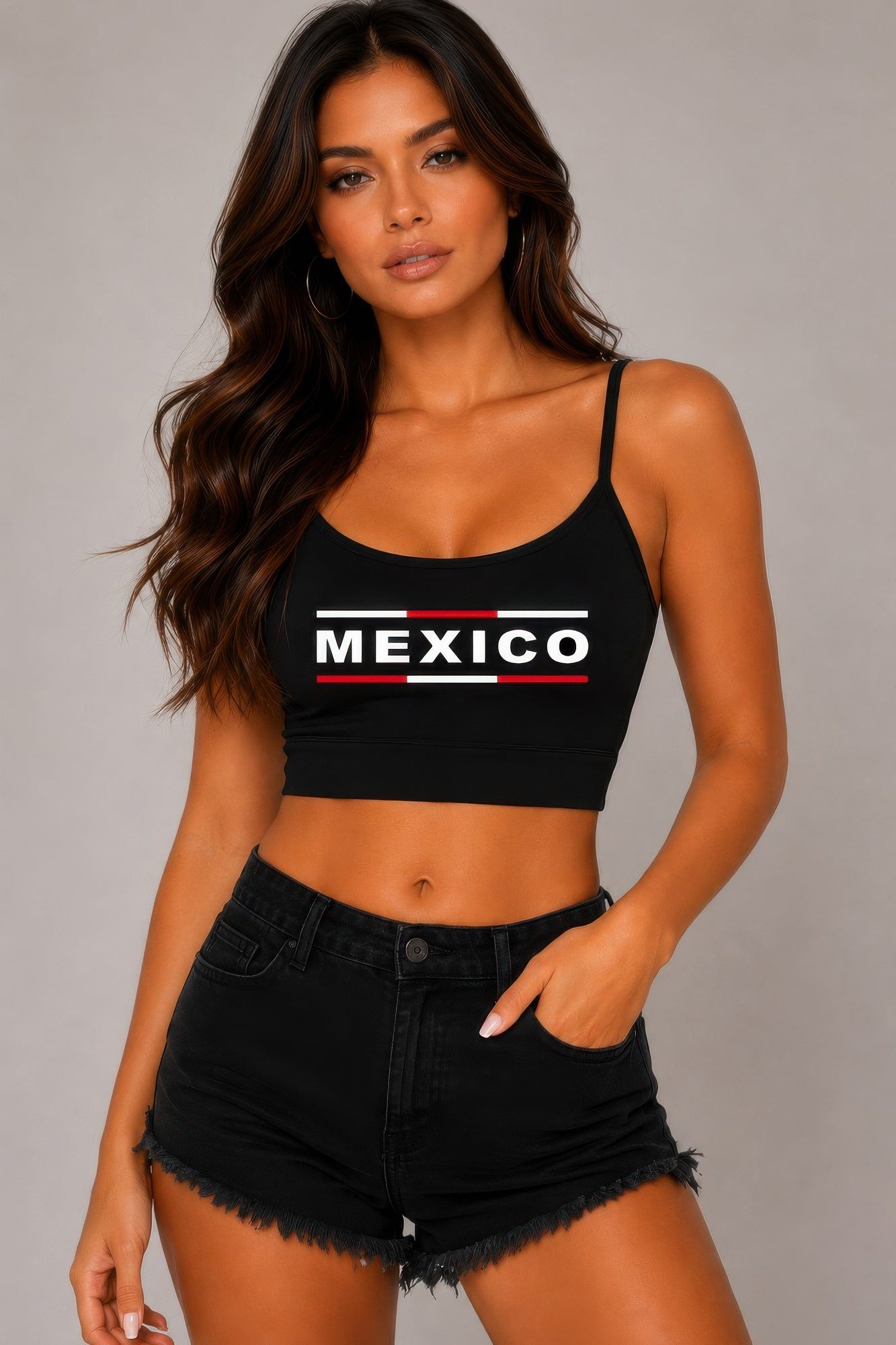 Black 1 top — Mexico Round Neck Twisted Back Detail
