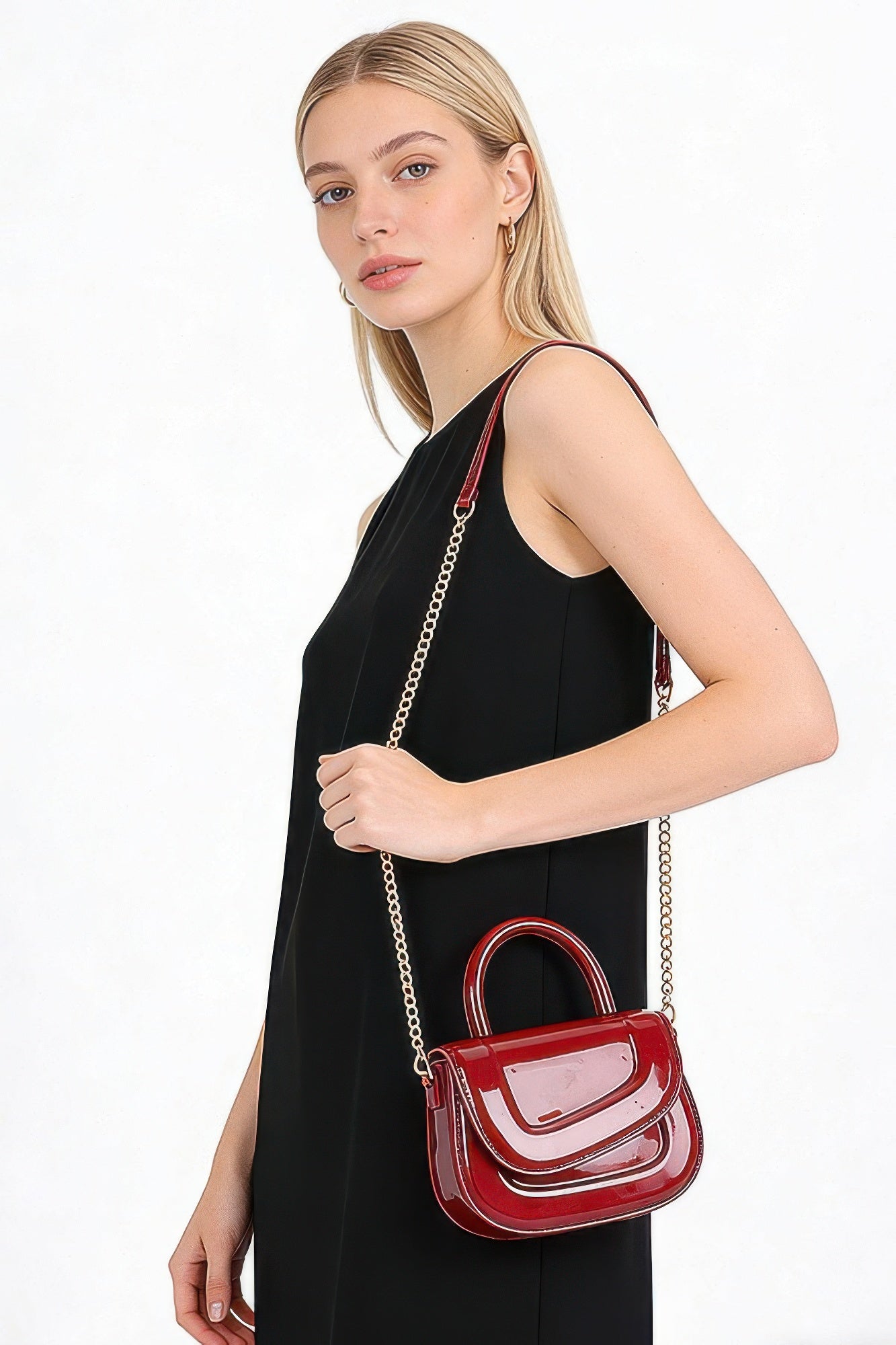 Black bag — Patent Leather Top Handle Bag